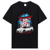 Silvia S15 White Car Graphic T Shirts Initial D Drift TShirt Cotton Short Sleeve Unisex Oversize T-shirt Clothing Oversized