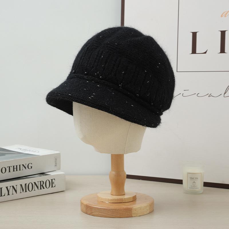Осенне-зимние шапки для женщин Модная и универсальная плюшевая шапка Уличная повседневная ветрозащитная шерстяная шапка Может шарф Теплый костюм