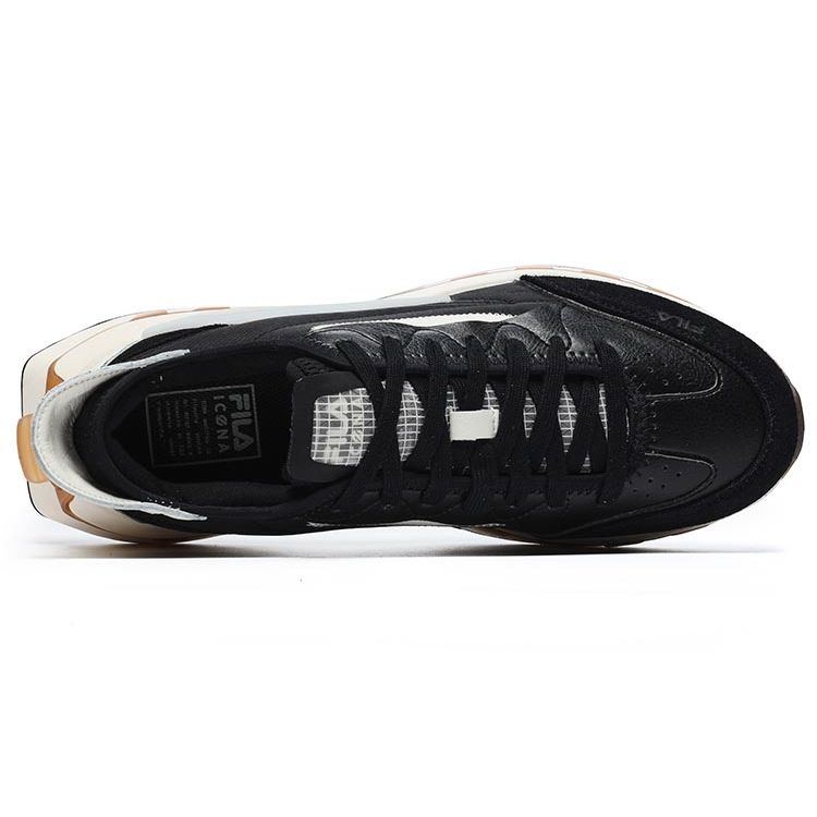 Fila Km Ткань Синтетическая кожа Мода Легкие Кроссовки Pioneer Sports Низкий верх Повседневная обувь для образа жизни Мужская повседневная обувь Черный Белый F12M233113FBG
