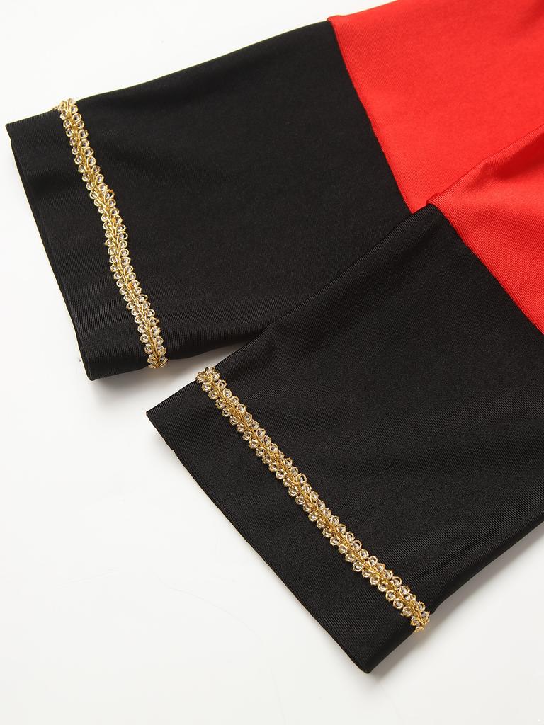 Women Ring Master Tailcoat Circus Magician Jacket Tuxedo Halloween Party Costume Performance