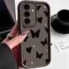 Luxury Butterfly Love Hearts Pattern Matte Phone Case For Samsung S25 Ultra S24 FE S23 S22 A54 A34 A55 A35 A52 A14 Shockproof Soft Silicone Slim Cover