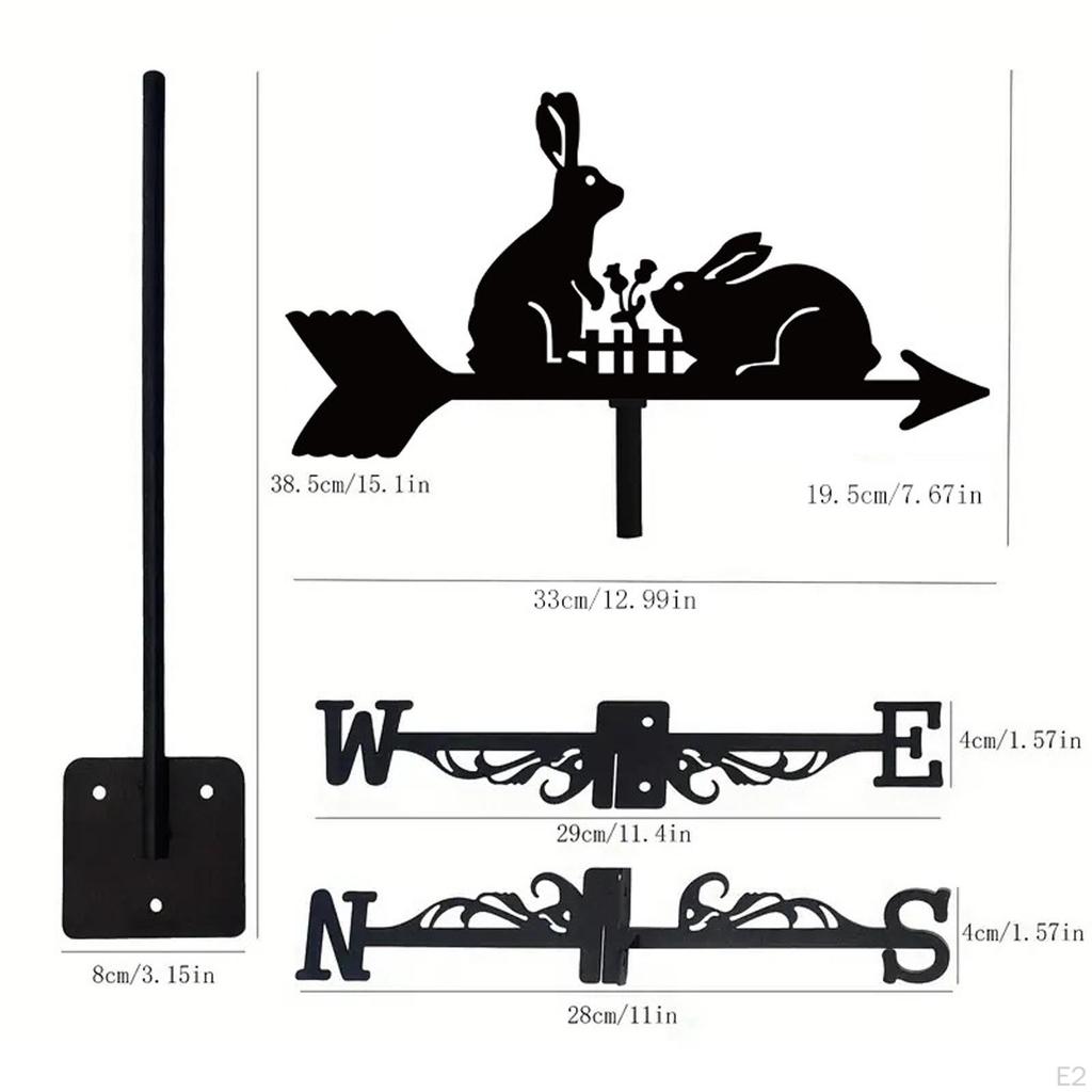 Флюгер «Черный кролик», аксессуары для украшения крыши указателя направления ветра, флюгер для животных