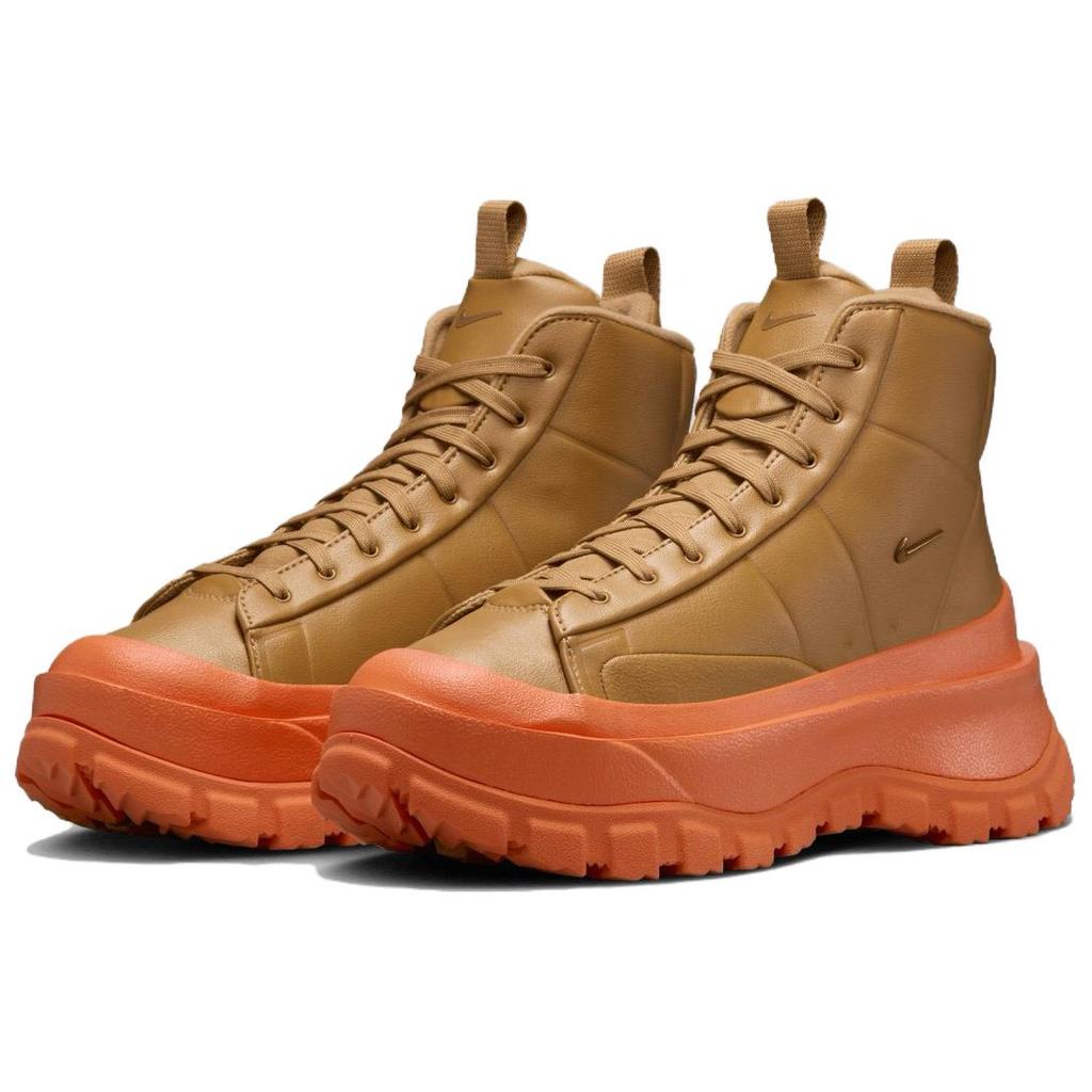 Nike Блейзер Roam Mid Лен Безопасный Оранжевый Гоночный Синий Светло-коричневый Женские Кроссовки Обувь для Скейтборда FQ9065-200