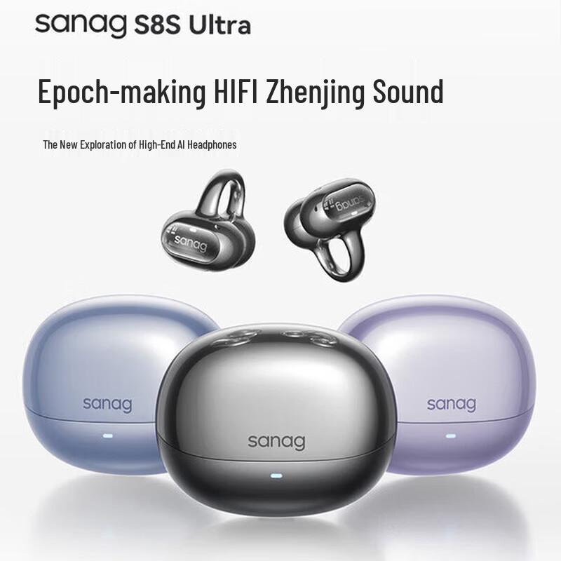 Спортивные Bluetooth-наушники Saina S8S Ultra с открытыми ушными раковинами и клипсами
