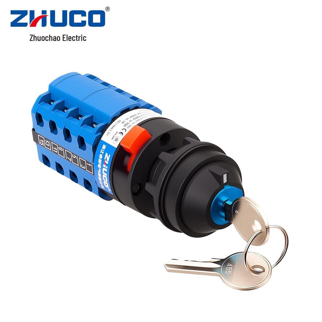Переключатель-разъединитель Zhuochao SZW26-20C/D404.4YOM, 3-позиционный, 4-полюсный (Без панели, крепление в одно отверстие)