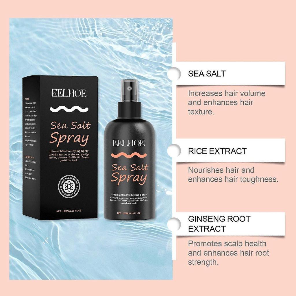 3PC Hair Sea Salt Styling Spray Lazy Refreshing Oil Control Fluffy Hair No-Wash