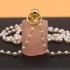 Весенняя цепочка для свитера, ожерелье в виде флакона духов, подвеска из натурального камня, розового кварца для женщин, рождественский подарок на Хэллоуин, цепочка 80 см