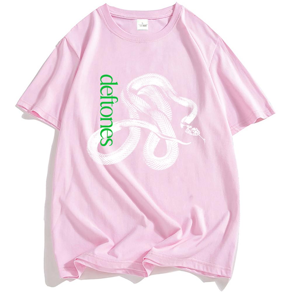 Deftones Змея Футболка Частный Музыкальный Альбом Печать Футболка Хлопок Мода Короткий Рукав Футболки Женщины Мужчины Футболка Унисекс Одежда