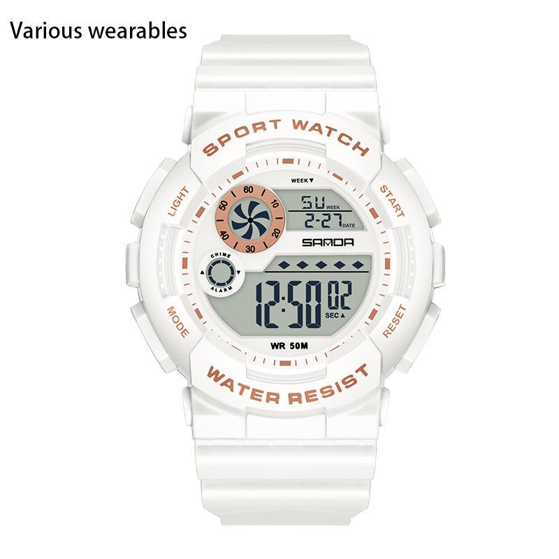 Новые детские часы с ручным механизмом, многофункциональные спортивные, водонепроницаемые, для студентов, для мужчин и женщин, с будильником, светящиеся часы