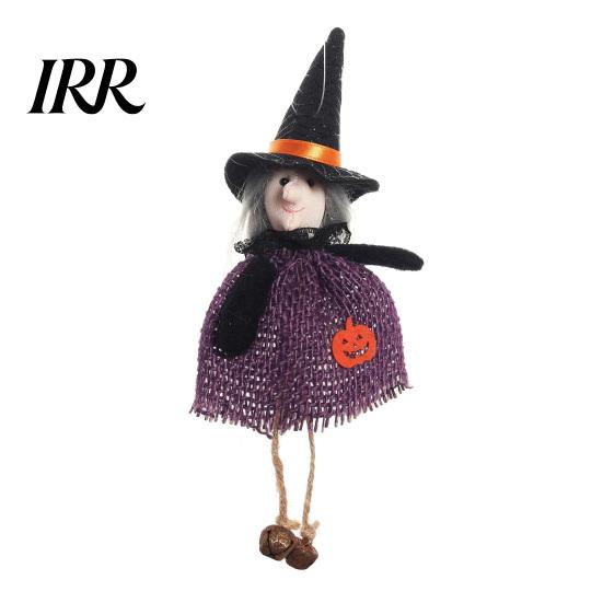 Decorative Witch Statue Halloween Hanging Decoration, Spooky Pumpkin/Ghost/Witch/Black Cat Doll Ornament with Festive Burlap Skirt for Haunted House,