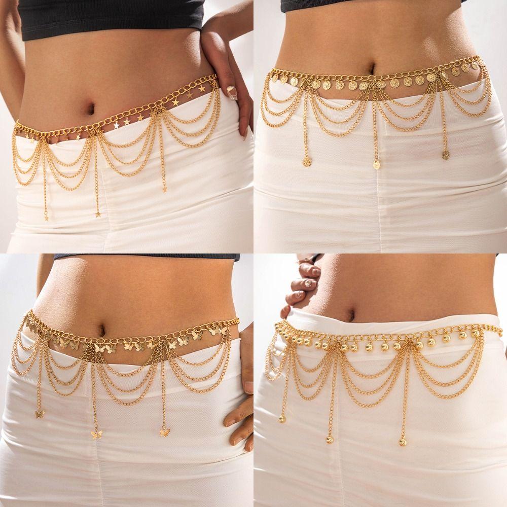 Belt Tassel Waistchain Gold Body Jewelry Tassels Metal Body Chain Beach Accessories