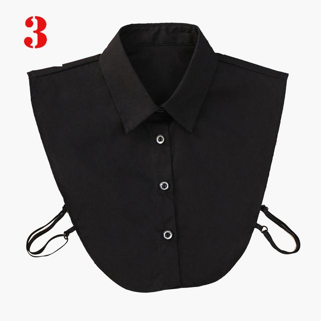 Front Tie White Fake Collar Stand Beads Detachable Collar Fake Women Vintage Crystal Lace Ladies False Blouse Collar Half Shirt