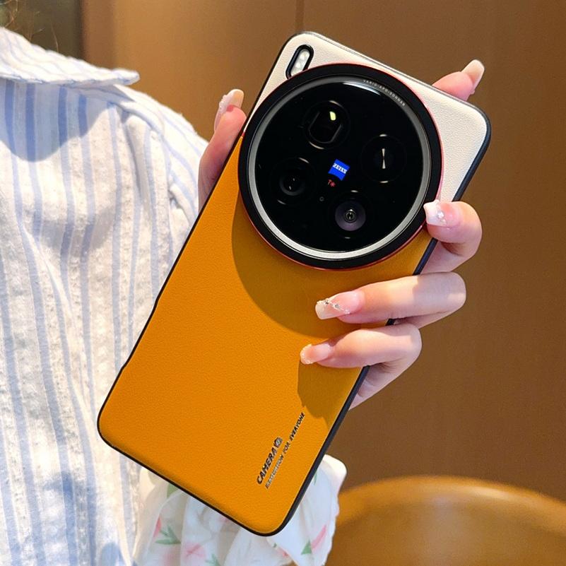 Двухпигментный кожаный чехол для объектива с приподнятой защитой для камеры VIVO X200 Ultra X200s X200 Pro X100s X100