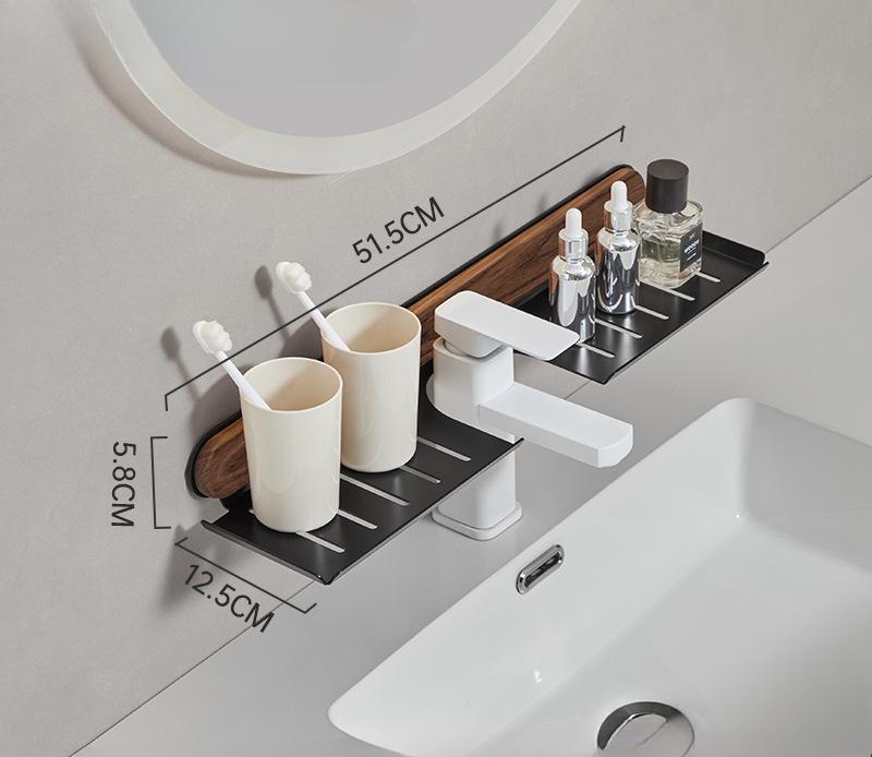 Ореховый унитаз раковина зеркало полка кран умывальник раковина настенные стеллажи для хранения вещей ванная полка туалет кухонная полка без перфоратора