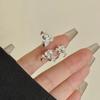 Adjustable Chinese-style Ring Elegant Metal Material Floral Stacking Ring Drip-glaze Finish Two-tone Design Open Ring