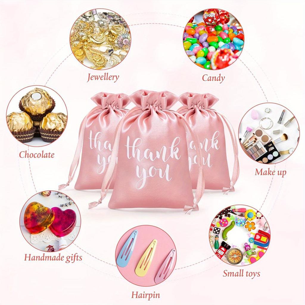 12 Pcs,Thanksgiving Satin Gift Bags,Jewelry Drawstring Bags,Candy Bag,Thanksgiving Wedding Bridal Gift Drawstring Bags,Birthday Holiday Party,Gift Bag