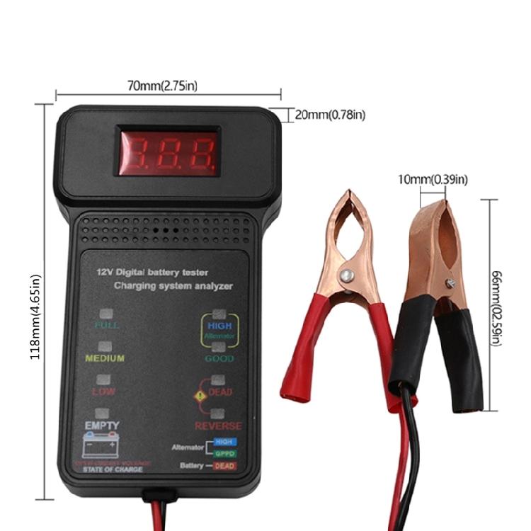 Digital Battery Analyzers Car Battery Tester Car-Charge Diagnostic Tool Portable