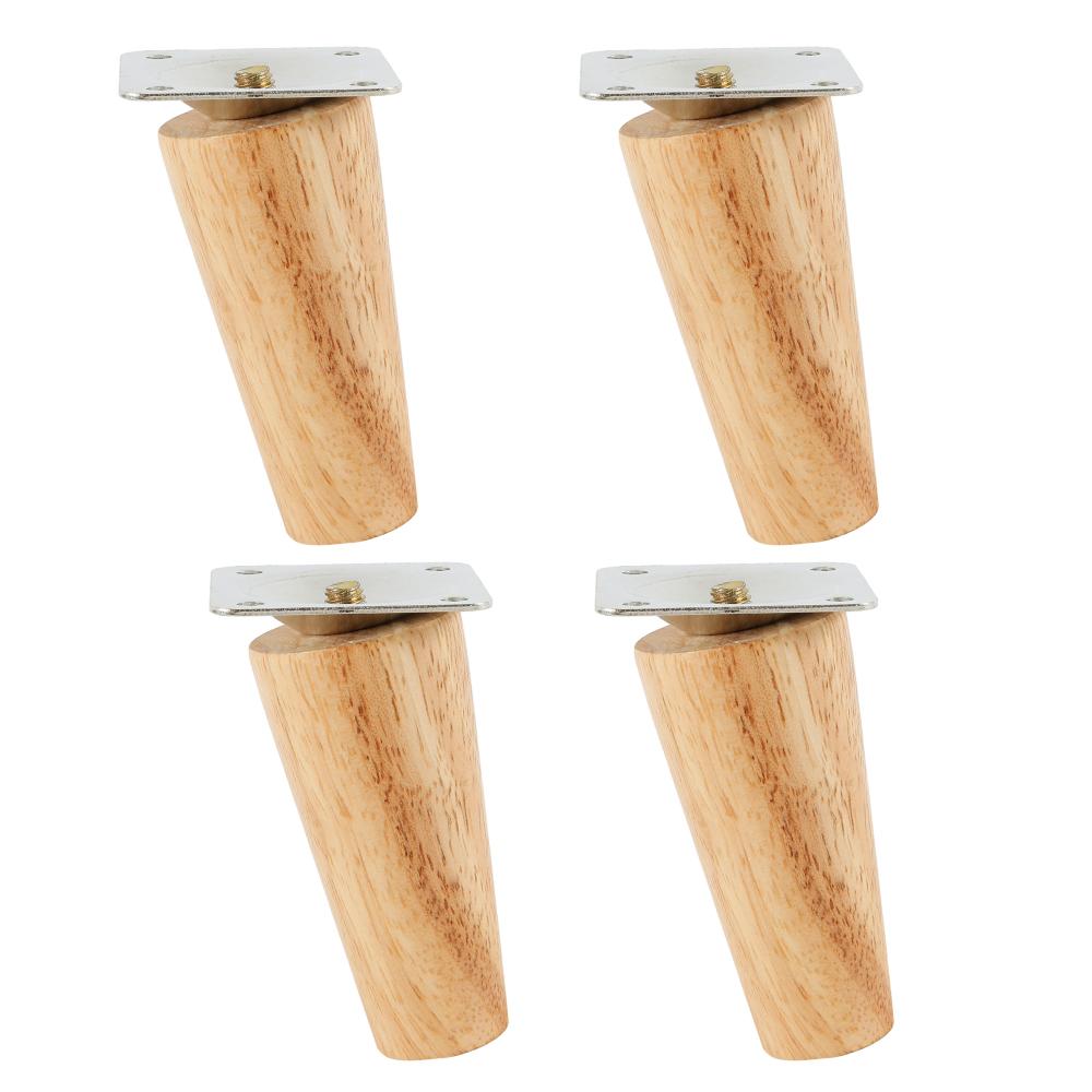 4Pcs Furniture Legs Wooden Solid Furniture Feet Oblique Straight Non-slip Table Chair Feet Replacement Feet Floor Protector Home