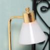 Vintage White Table Lamp for 1/12 Scale Dollhouses Miniature LED Light Dollhouses Display Accessories and Decoration