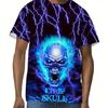 Футболка мужская с принтом 3D-черепов больших размеров, классные футболки с коротким рукавом, мужская одежда