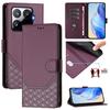 For Xiaomi 15T Pro Case Imprinted Honeycomb RFID Blocking Leather Phone Cover with Strap
