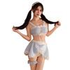 Maid Uniform Open Bow Light Extreme Set of 5 [RPFLQ] Costume, Sexy, Chest, Tie, Lattice, Blue, Sexy, Halloween, Costume, Apron, Sleeveless, Costume,