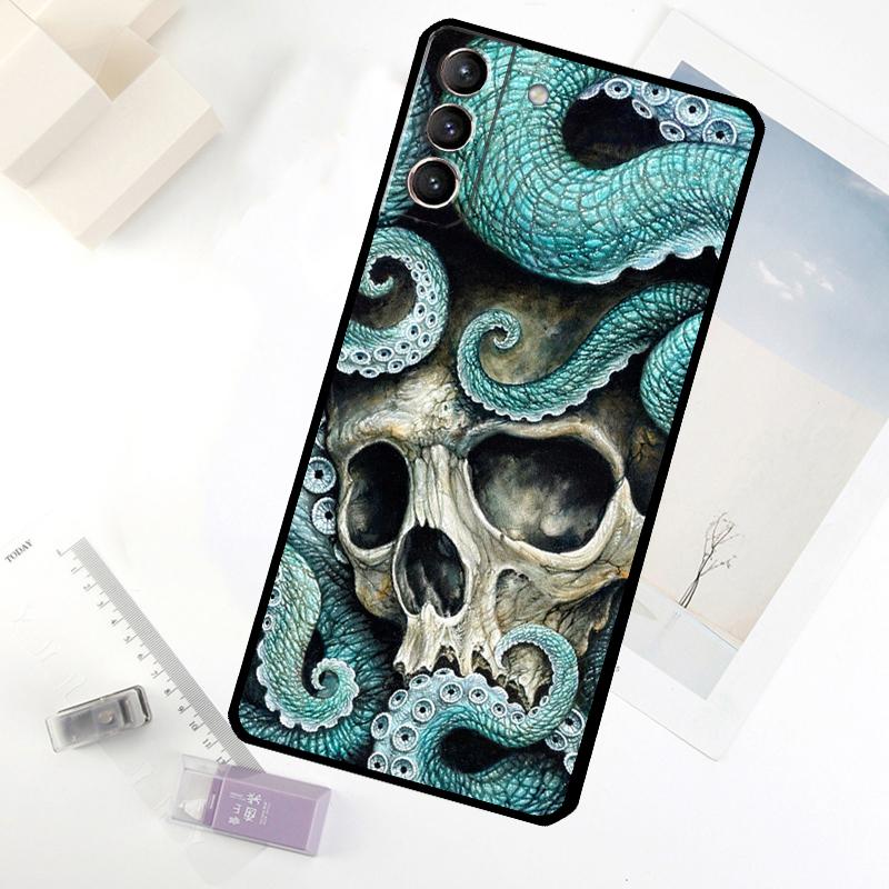 Чехол-череп в готическом стиле для Samsung Galaxy S24 FE S20 FE S21 S22 S23 S24 S25 Ultra S9 S10 S25 Plus