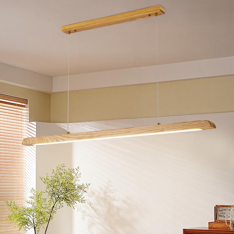 White Ash Solid Wood Zen Chandelier for Dining Room, Tea Room, Bar Counter, or Office Desk