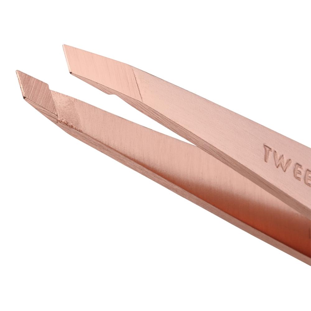 Наклонный пинцет Tweezerman из розового золота