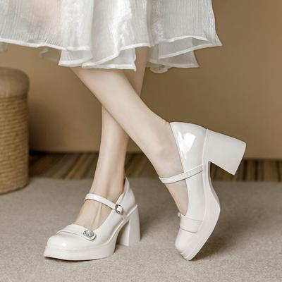 Модные женские туфли-лодочки на платформе, на высоком каблуке, с квадратным носком, женские туфли Мэри Джейн, весенне-осенние, в корейском стиле, в ассортименте, шикарная элегантная обувь