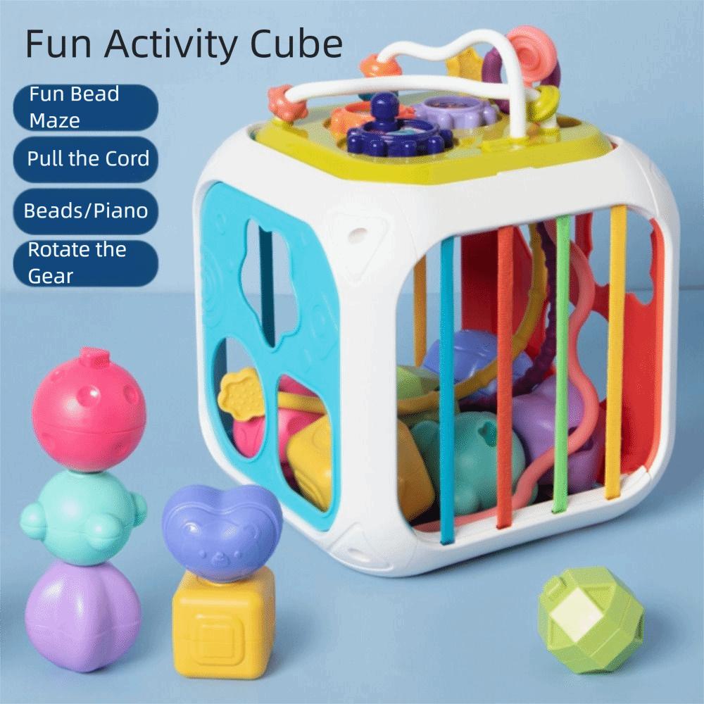 Shape Sorter Activity Cube Colorful Blocks Educational Sensory Toy  Baby Toys 0-12 Months