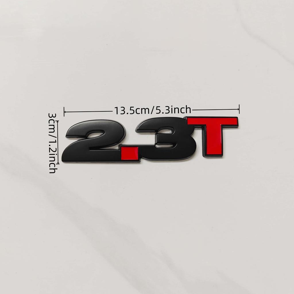 3D Metal 2.3T Displacement Badge Sticker Rear Trunk Emblem Decal for GT Shelby