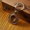 2025 Fashion Custom Top Layer Cow Leather Keychain Apple Air Tag Protective Cover Pet Anti-Loss Location Tracker Key Ring Sleeve