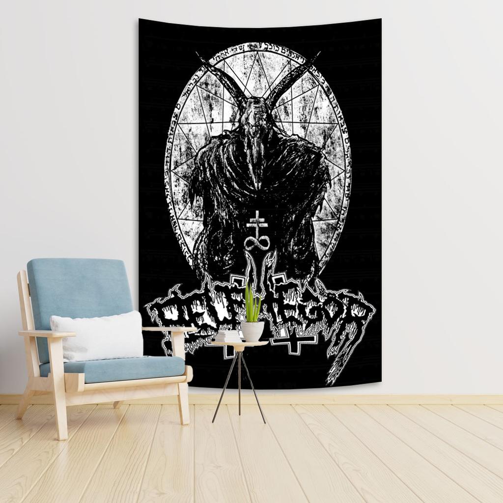 90x150cm Blasphemys Band Vlag Death Metal Band Tapestry Flags Poster Hippie Wall Hanging Bohemian Home Bedroom Sofa Blanket Back