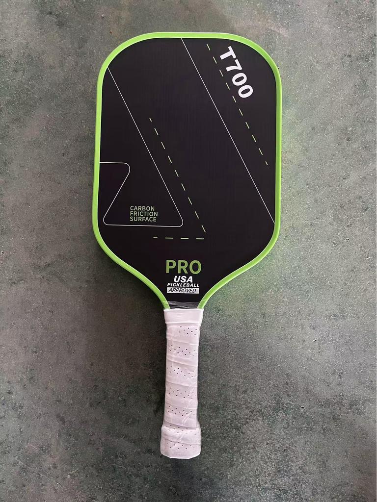 Падл для пиклбола из углеродного волокна T700 с матовым покрытием тканевой текстуры, толщина 16 мм, качество для профессиональных соревнований.