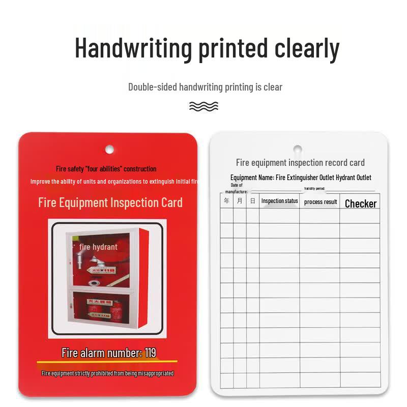 Fire Fighting Equipment Inspection Cards