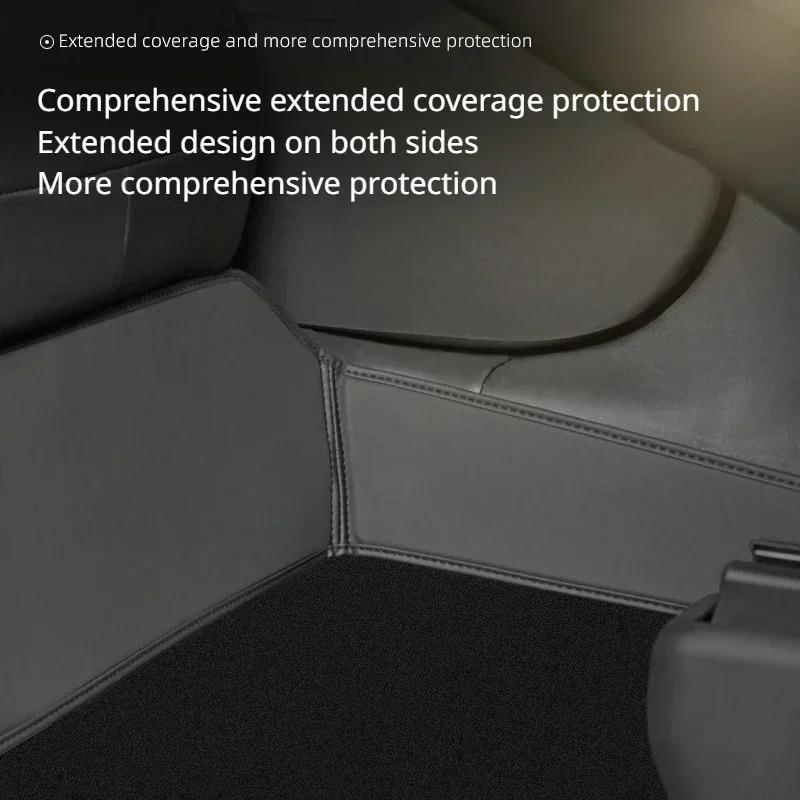 Rear Seat Lower Protective Mat for Tesla Model 3 Y Full Surround Cushion Protector Anti-Dirty Kick Pad Leather Car Accessories