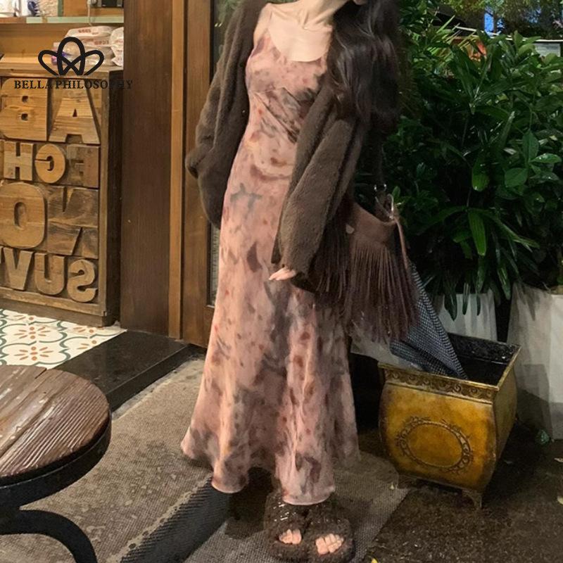 Новое летнее элегантное платье с высокой талией с принтом и принтом «рыбий хвост» на талии, новинка, во французском стиле