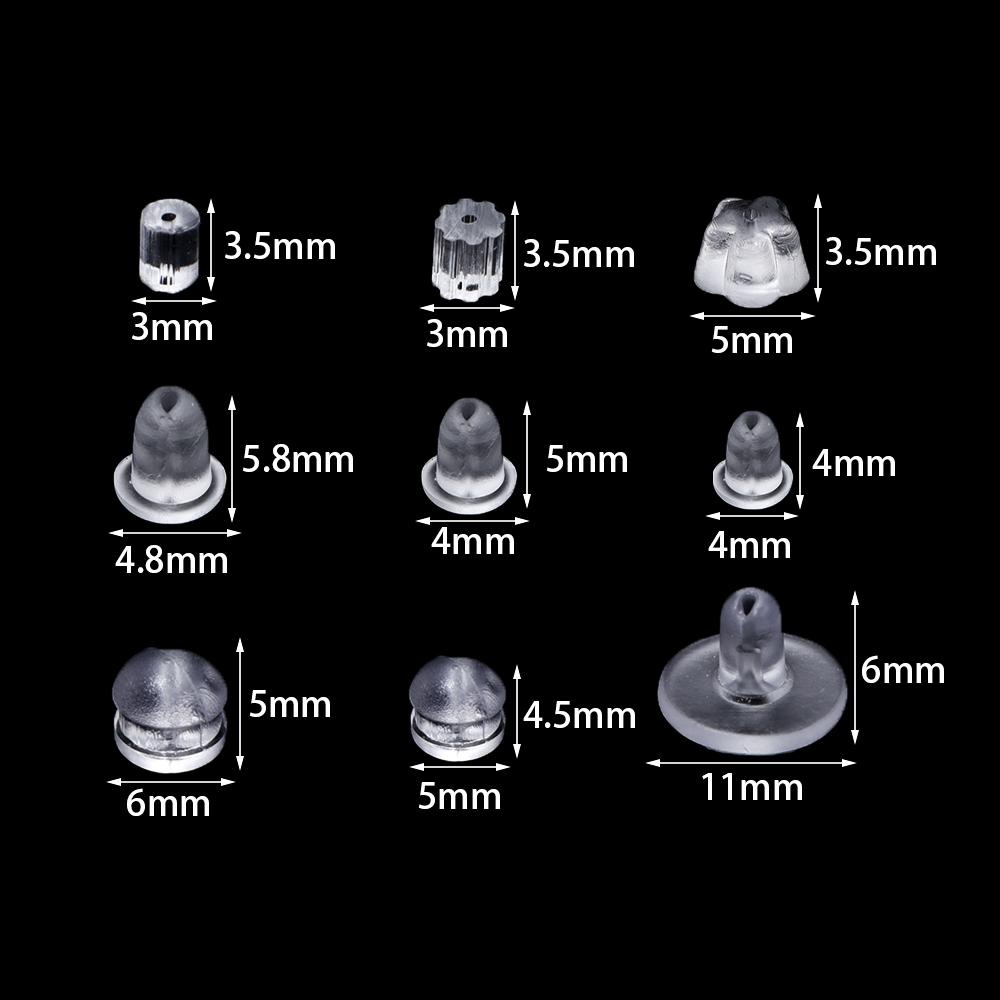 200-2000 шт./лот Прозрачные Мягкие Силиконовые Резиновые Заглушки для Сережек-Гвоздиков Задники для Серьг Аксессуар для Изготовления Серьг Ручной Работы