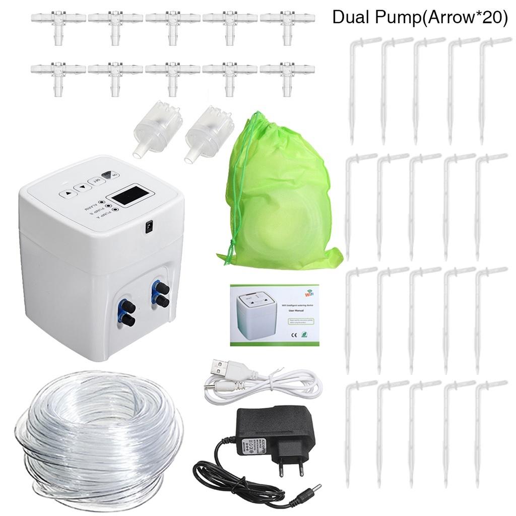 Single/Double Pump Garden Drip Irrigation Device Controller Timer System Intelligent Automatic Watering Device for Plants DC5V