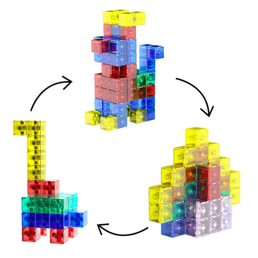 Plastic Puzzle Building Toys Magnetic STEM Toy Building Blocks Cube Magnetic Cube Kids Toy
