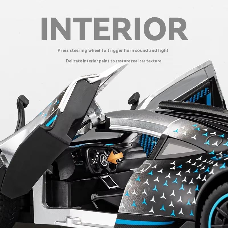 New 1:24 Mercedes-Benz AMG ONE Super Racing Alloy Die-cast Car Model Sound and Light Collectible Hobby Adult Birthday Gift Boy Trendy Toy Ornaments