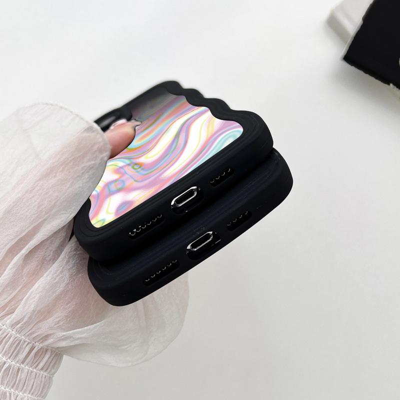 Wave Shape Phone Case For Vivo V23e Y35 Y02 IPhone Tecno Spark Realme C53 C55 Redmi Note 12 Note 11 Pro Samsung S23 Ultra A53 A52 Soft Silicone Cover