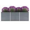 VidaXL Raised Garden Bed Galvanized Steel 240x80x77 Cm Grey