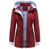 Women's Outdoor Hiking Jacket Lightweight Water Repellent Windbreaker with Hood and Rain Cover Raincoat for Running Walking Casual Outerwear,