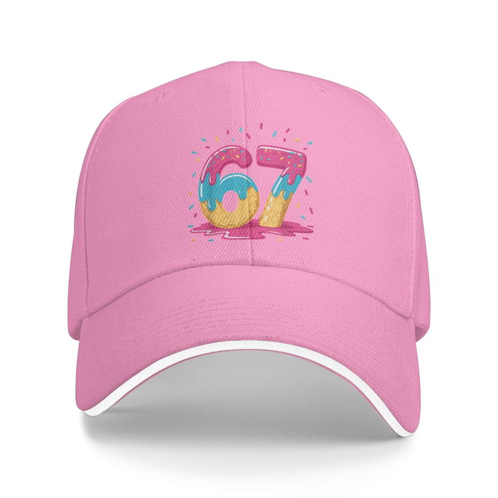 67 Ice Cream Drip Meme Six Seven Gen Alpha Slang Sun Baseball Cap Summer Unisex Design Hip Hop Hats Fashion Outdoor Snapback Cap