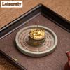Creative Treasure Bowl Fragrance Insertion Holder Gold Toad Plate Incense Burner Eight Trigrams Aroma Stand Table Decoration