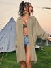 "Bamboo Cotton Long-Sleeve Beach Cover-Up Cardigan"
