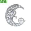 High -End Trend Fashion Moon Pearl Corsage Brooch Women 'S Jewelry Silk Scarf Buckle Pin Accessories