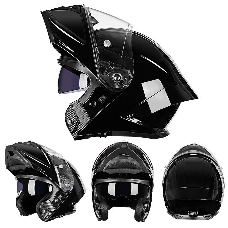 Motorcycle Helmet Winter Full Helmet Double Lens Anti-fog Locomotive Helmet